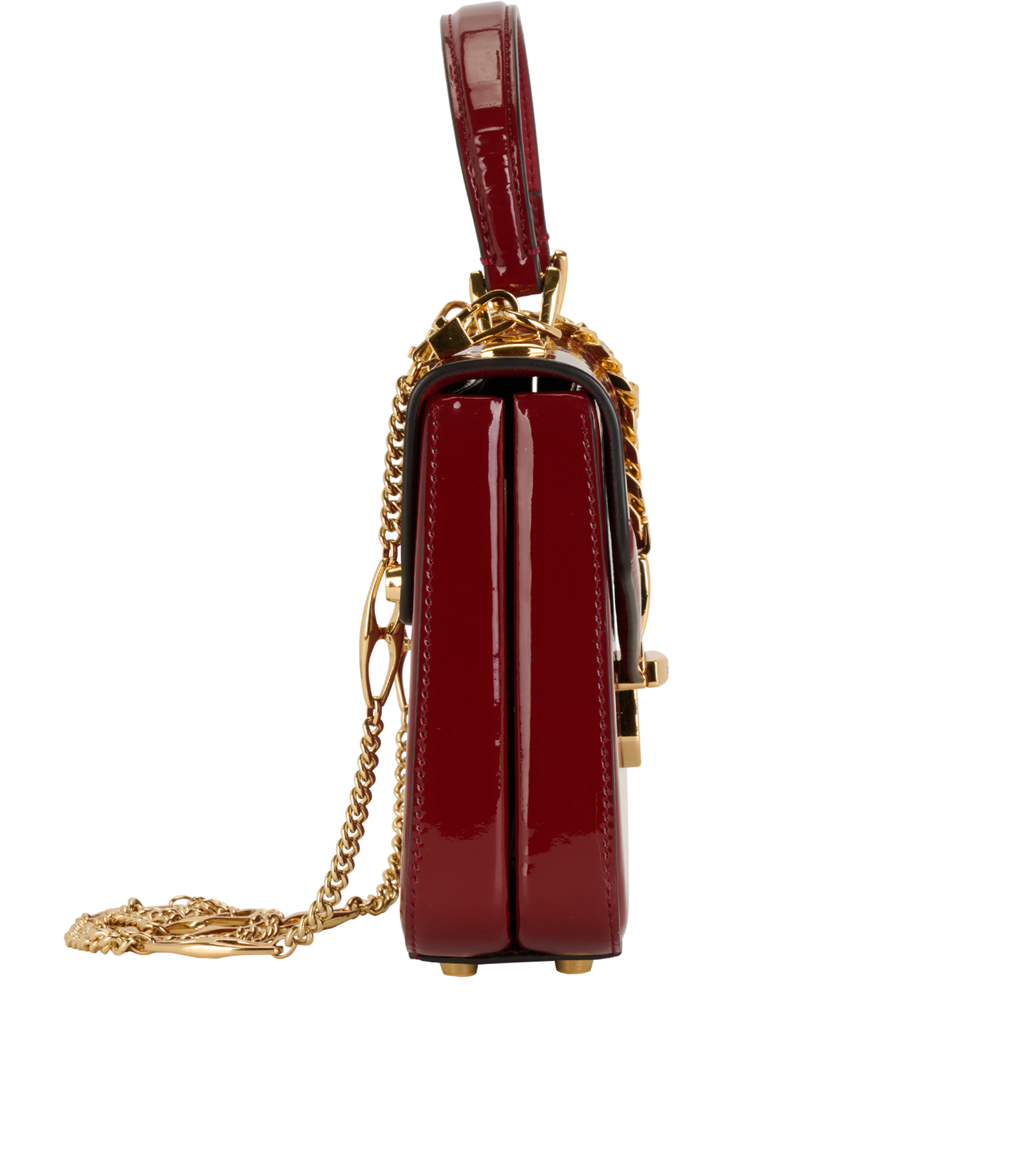 Sylvie 1969, &pound;495, Handbags, Red, Patent Leather, Side view